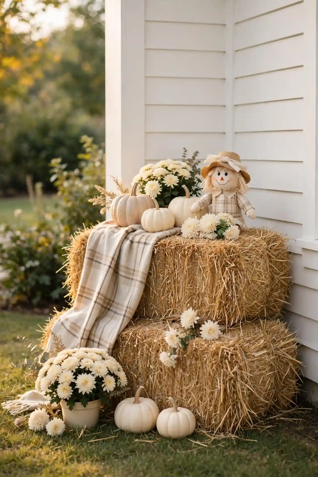 Hay Bale Harvest Scene