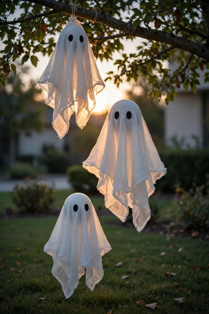 Floating Cheesecloth Ghosts