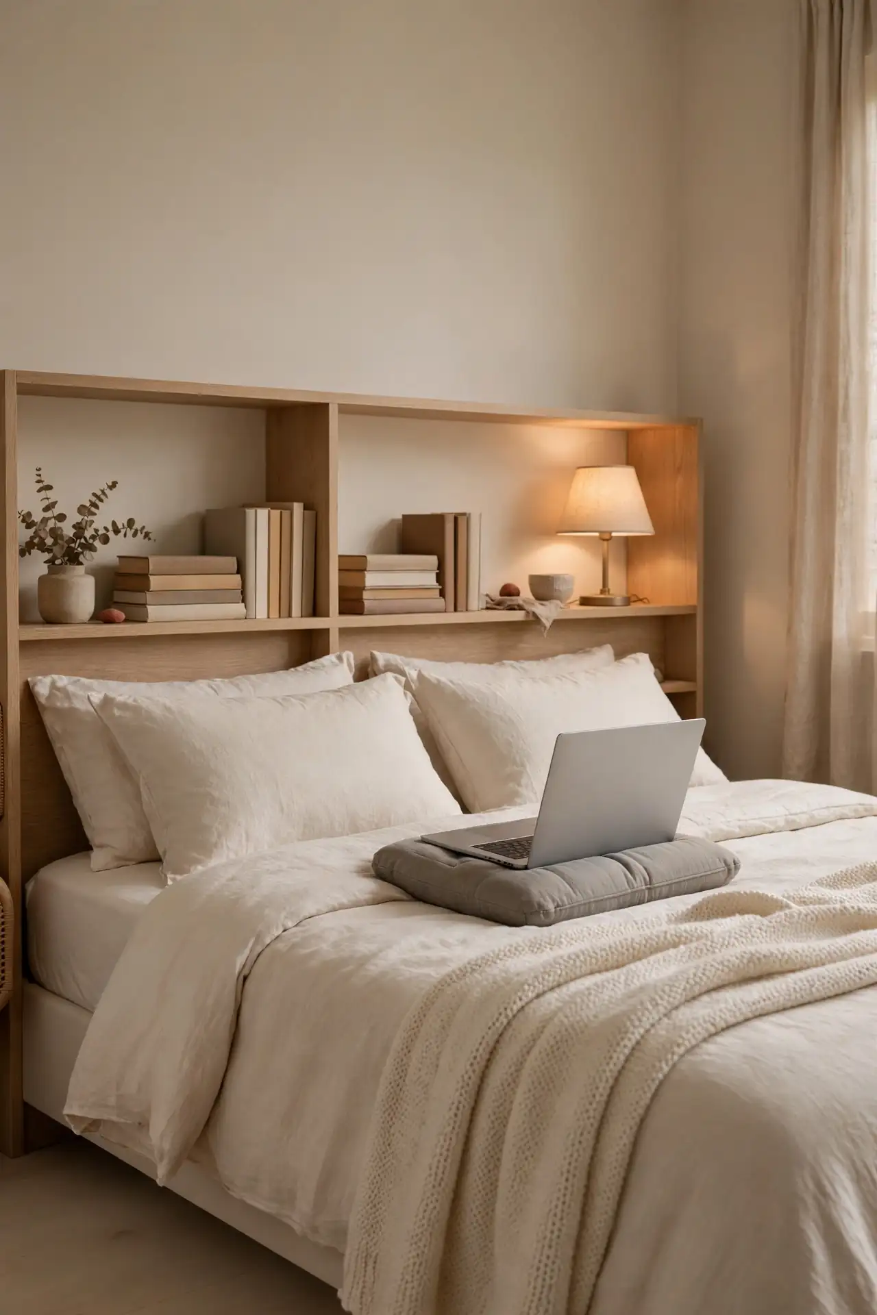 Headboard Shelf Study