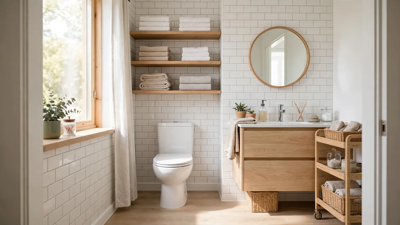 how to add storage to small bathrooms