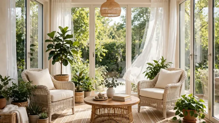 how to arrange furniture in a small sunroom