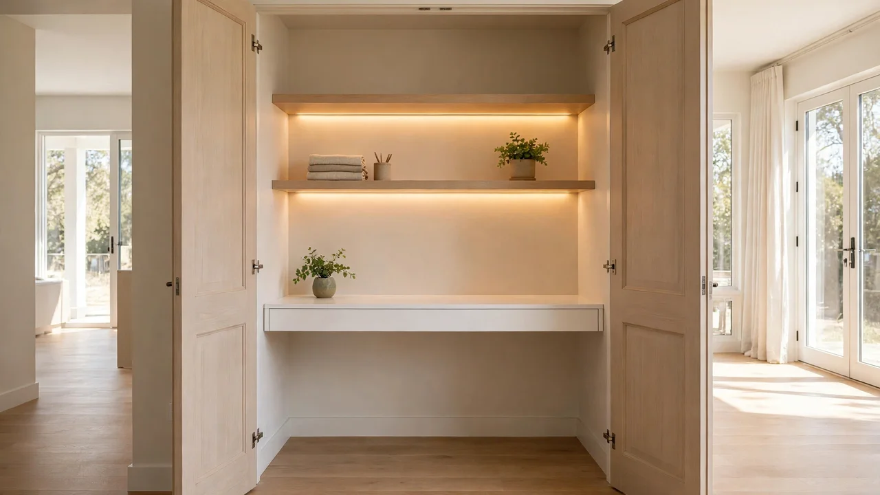 how to create a home office in a closet