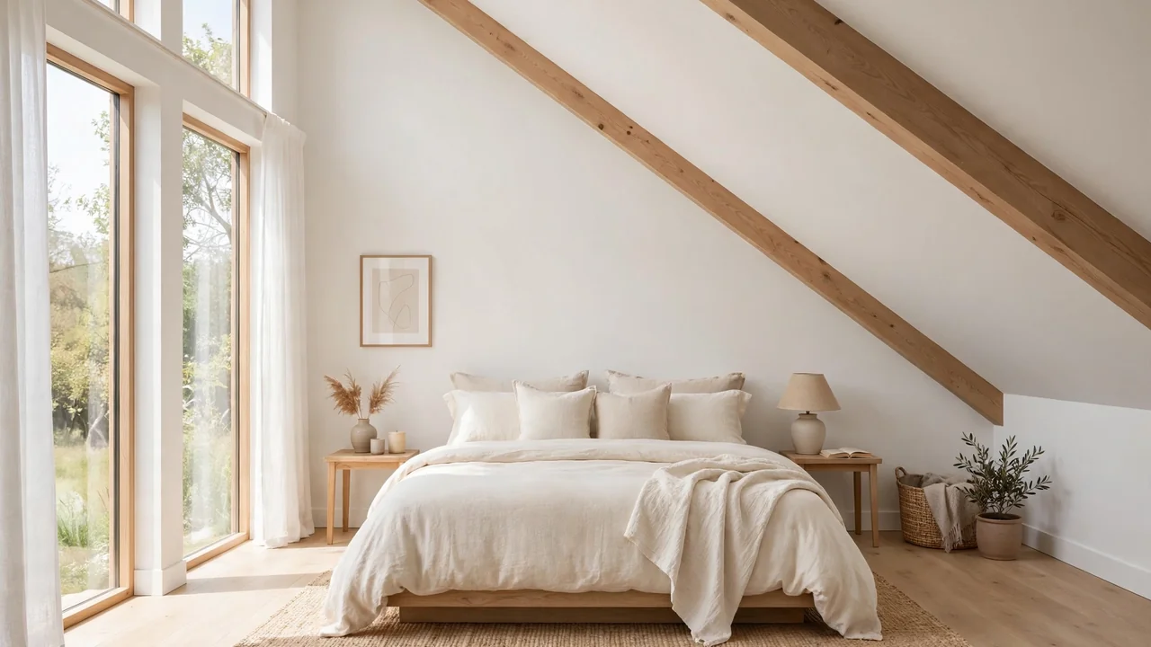 how to decorate a bedroom with a sloped ceiling