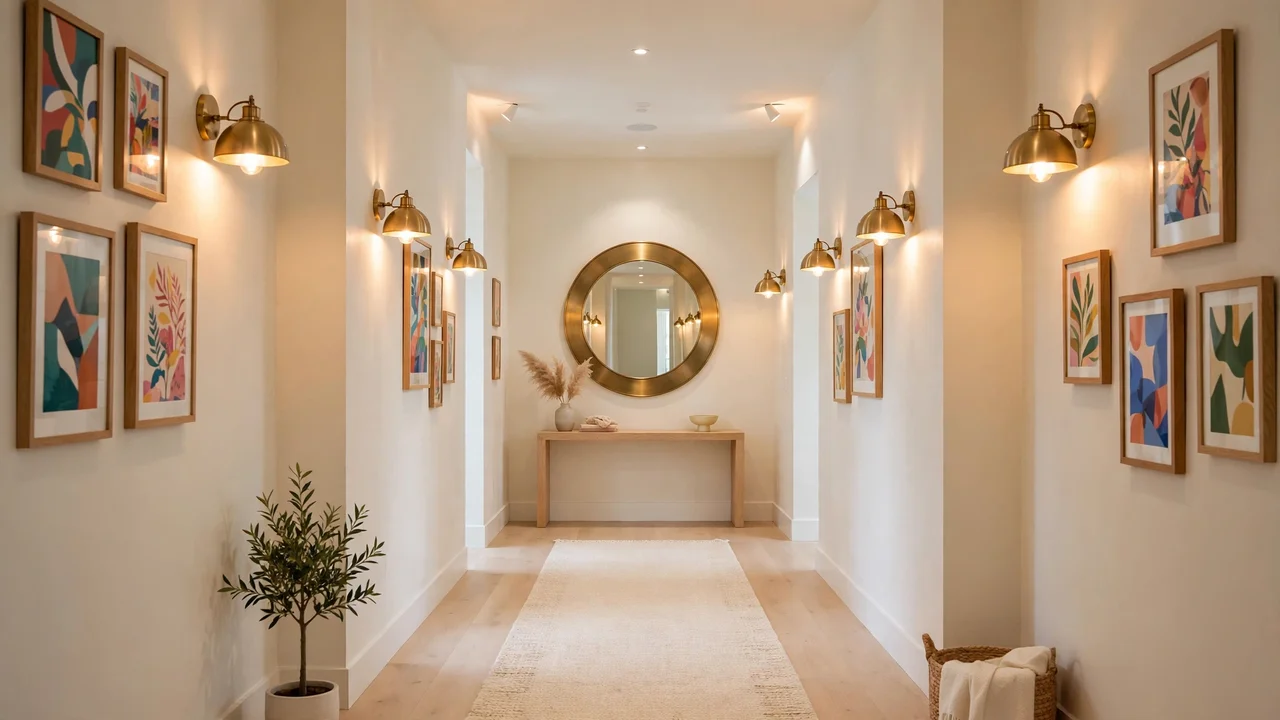 how to decorate a dark hallway with no natural light