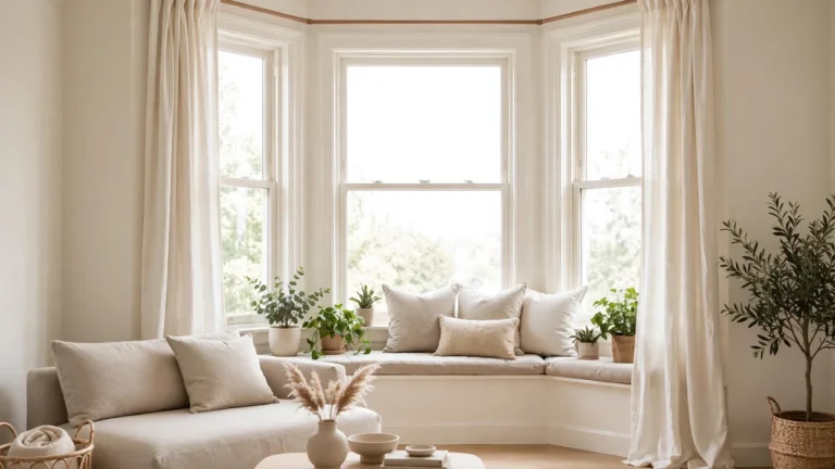 how to decorate a living room with a bay window