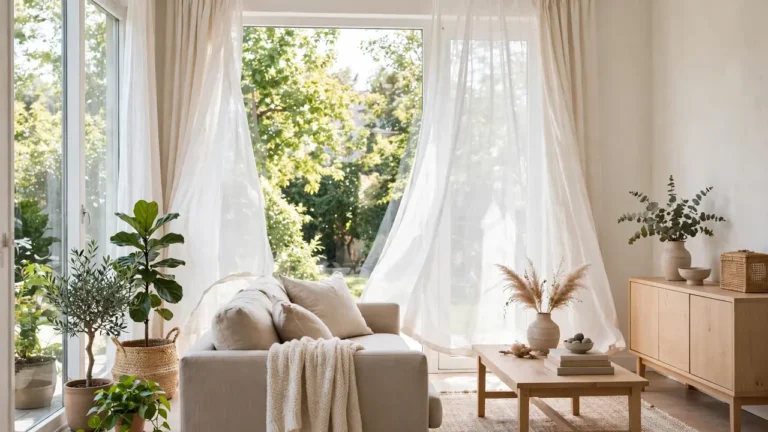 how to decorate a living room with a large window