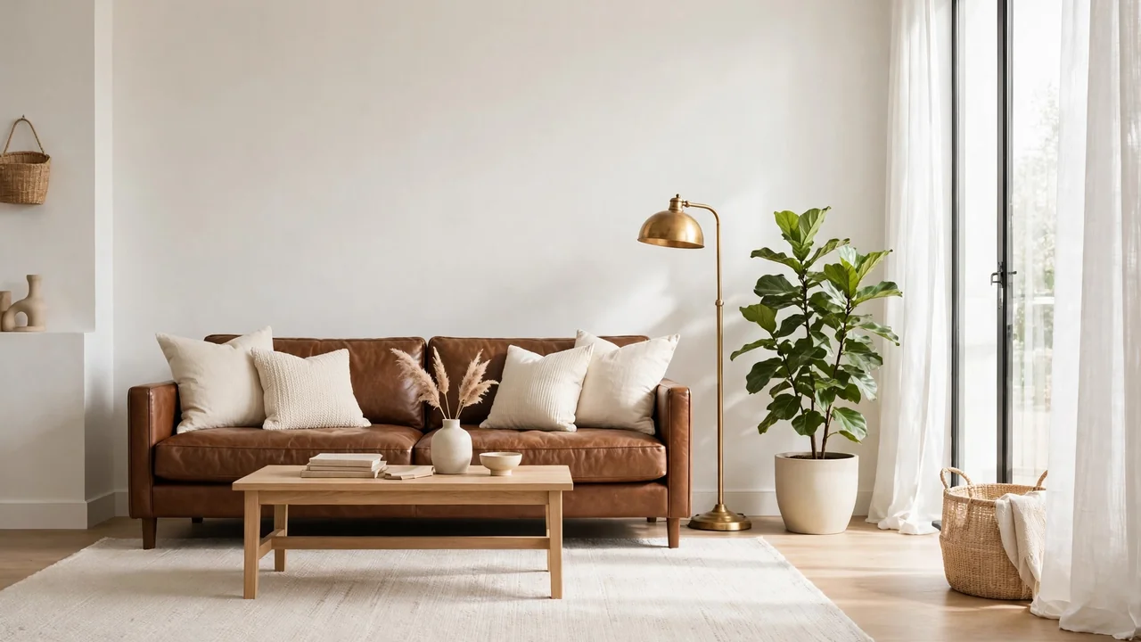 how to decorate a living room with brown furniture