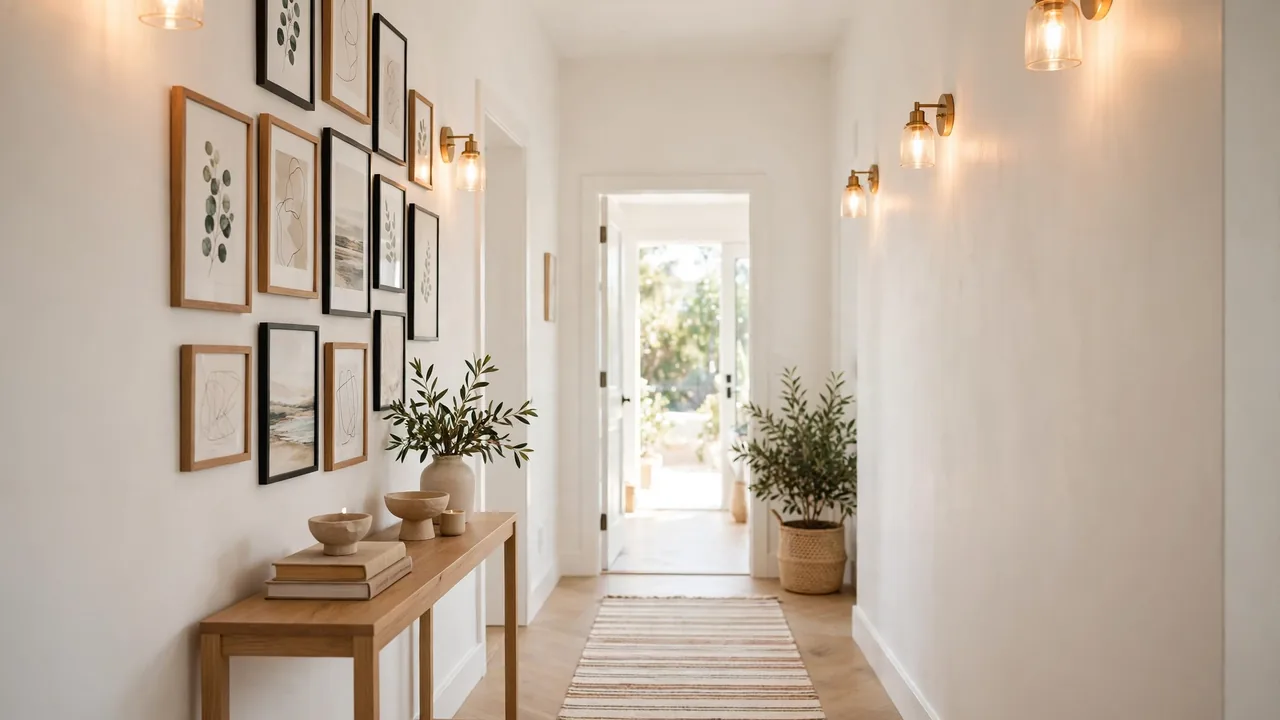 how to decorate a long narrow hallway