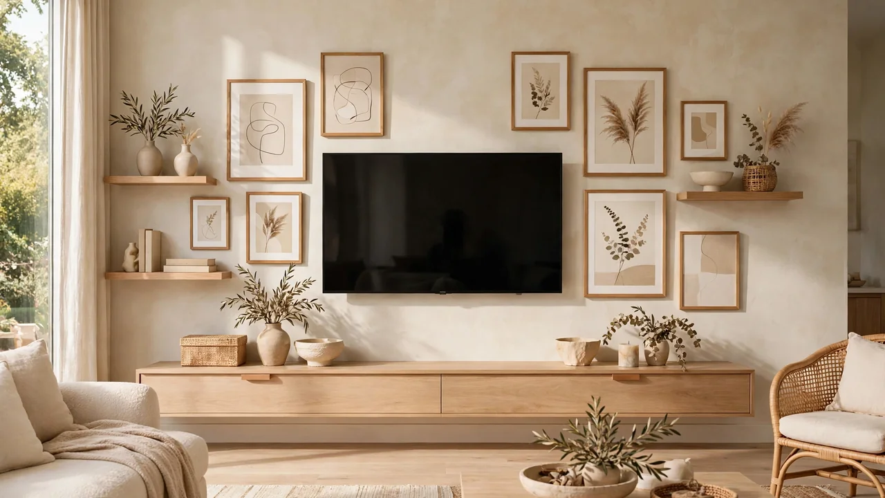 how to decorate around a wall mounted tv
