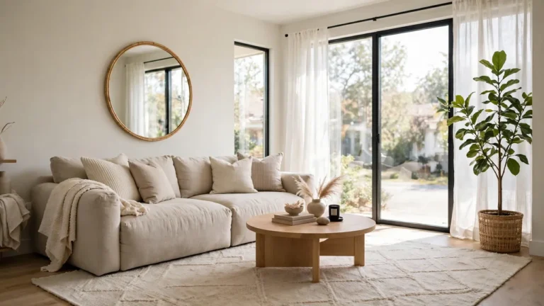 how to decorate around an oversized sofa in a small room