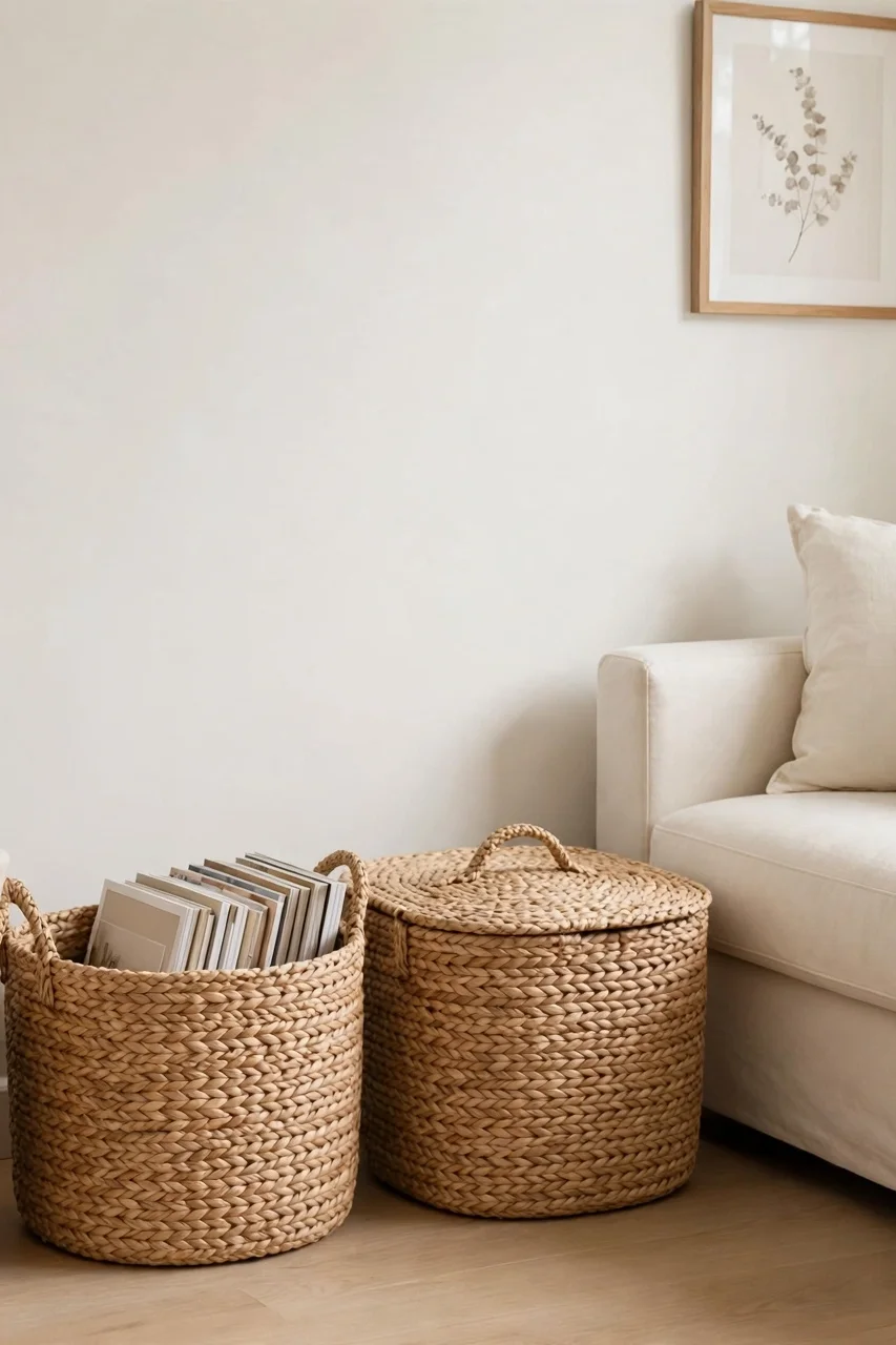 Use Matching Baskets and Bins