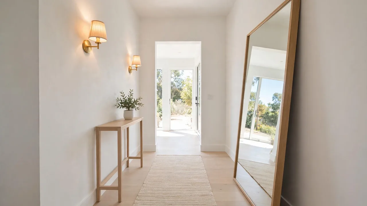 how to make a narrow entryway look wider