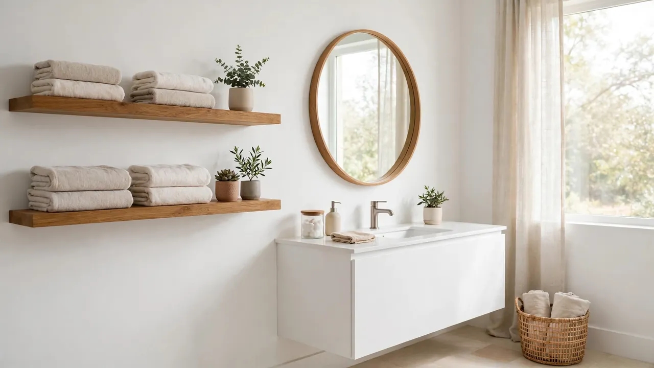 how to organize a bathroom with no cabinets