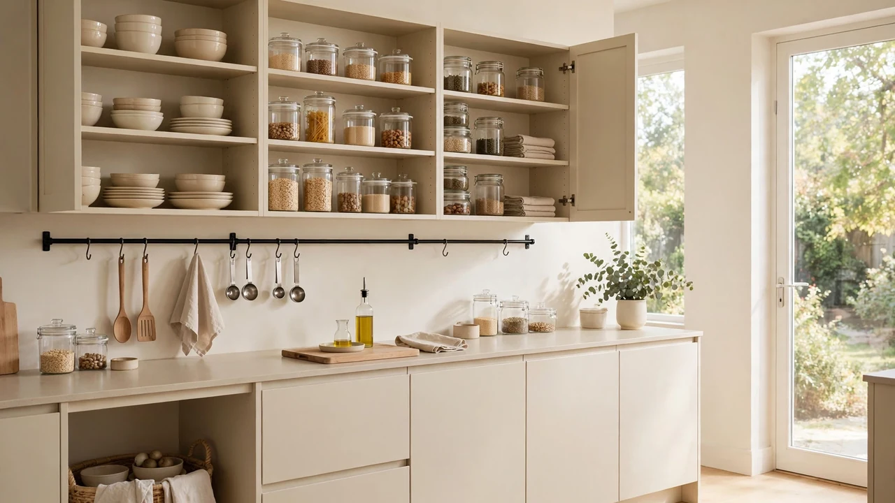how to organize a kitchen with no pantry