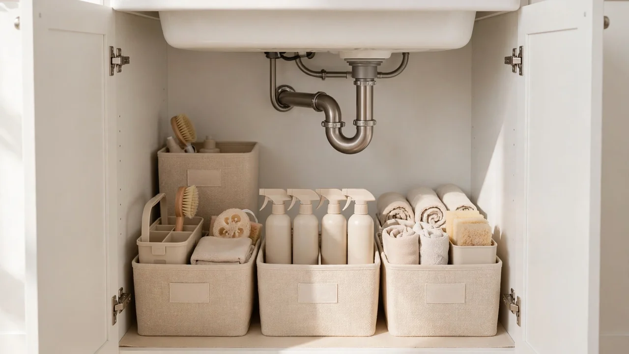 how to organize cleaning supplies in a small home