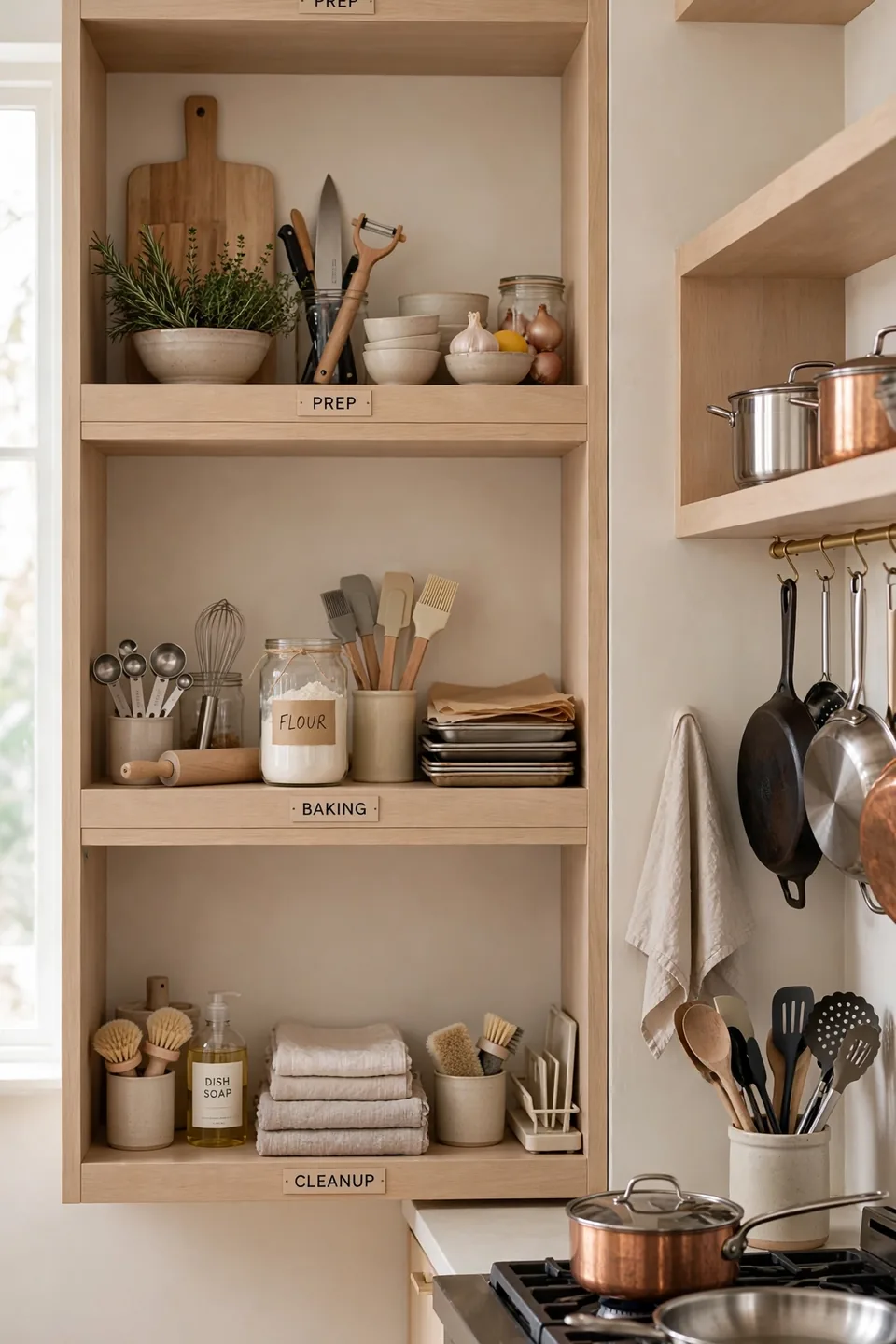 Zone Your Cabinets by Task