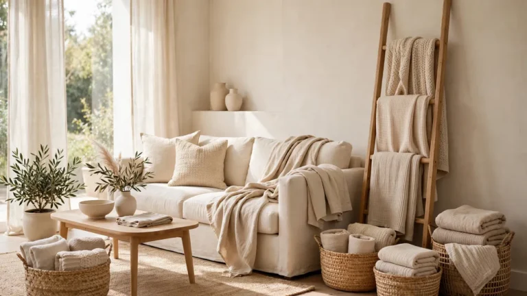 how to store blankets in a small living room