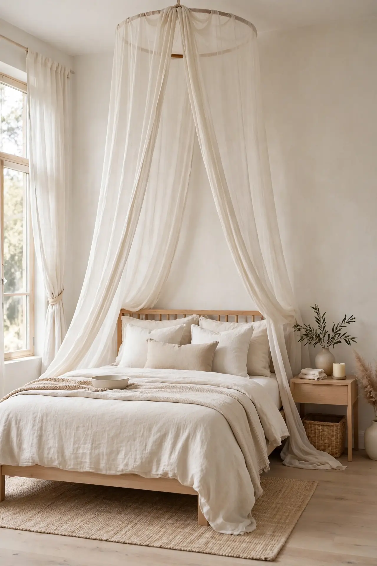 Draped Fabric Crown for low ceiling bedroom design ideas