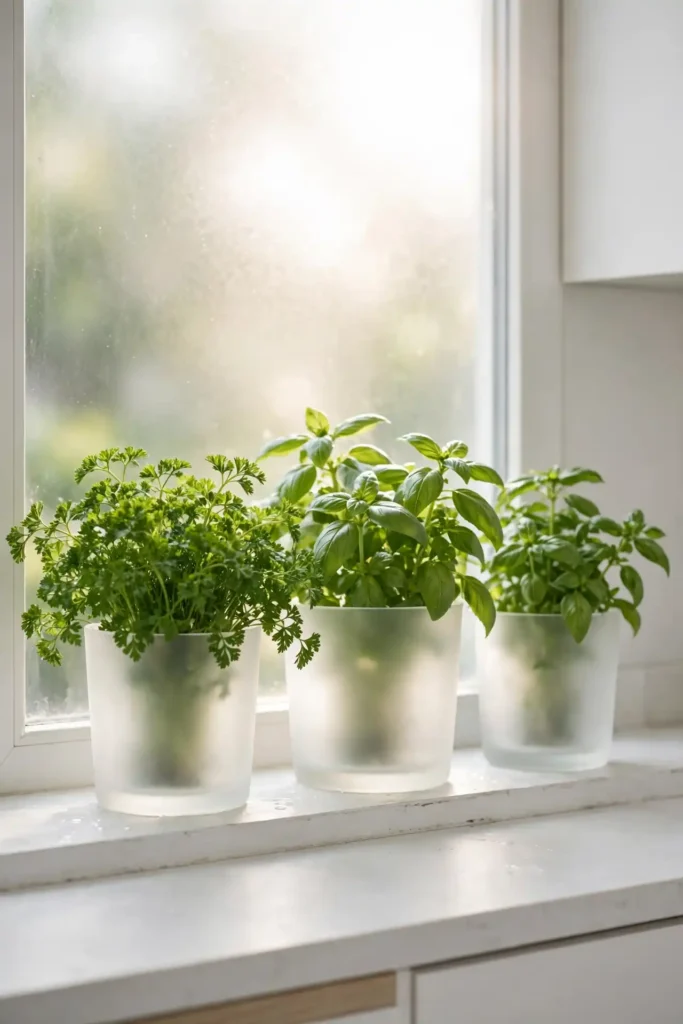 Frosted Glass Pots