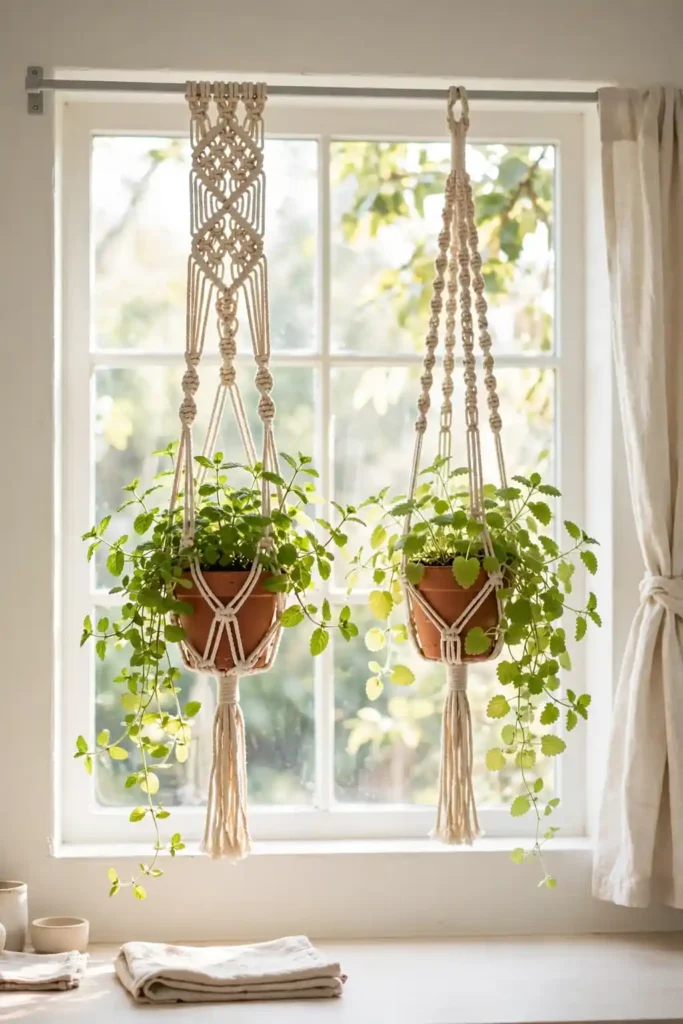 Hanging Macrame Pots