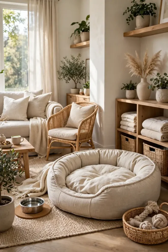 Intentional Space With a Pet Stylish Pet Beds