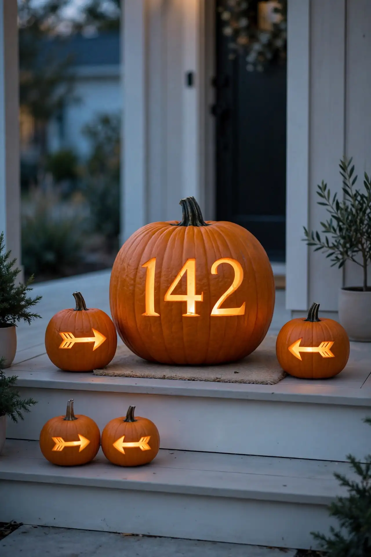 Numbered House Pumpkins