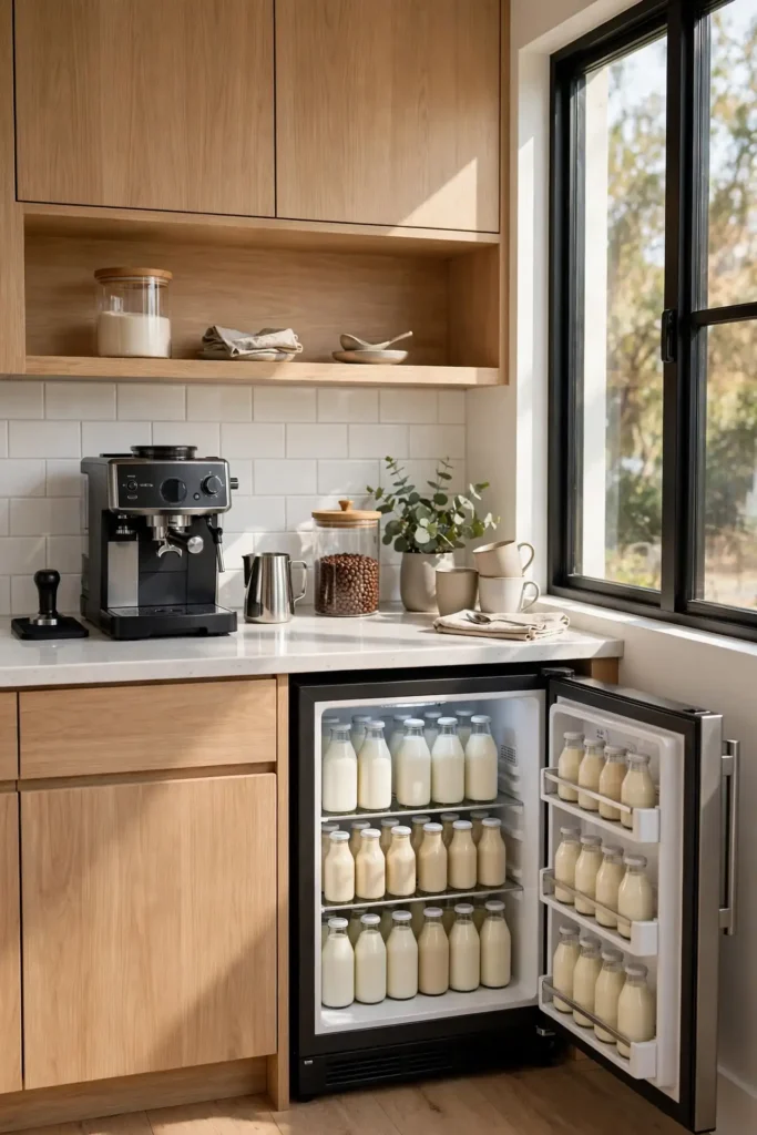 Mini Fridge Milk Station