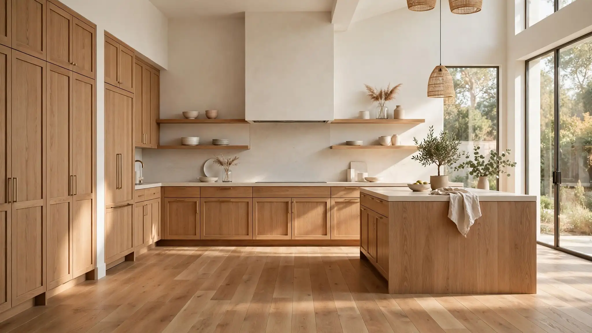 kitchen flooring ideas with oak cabinets