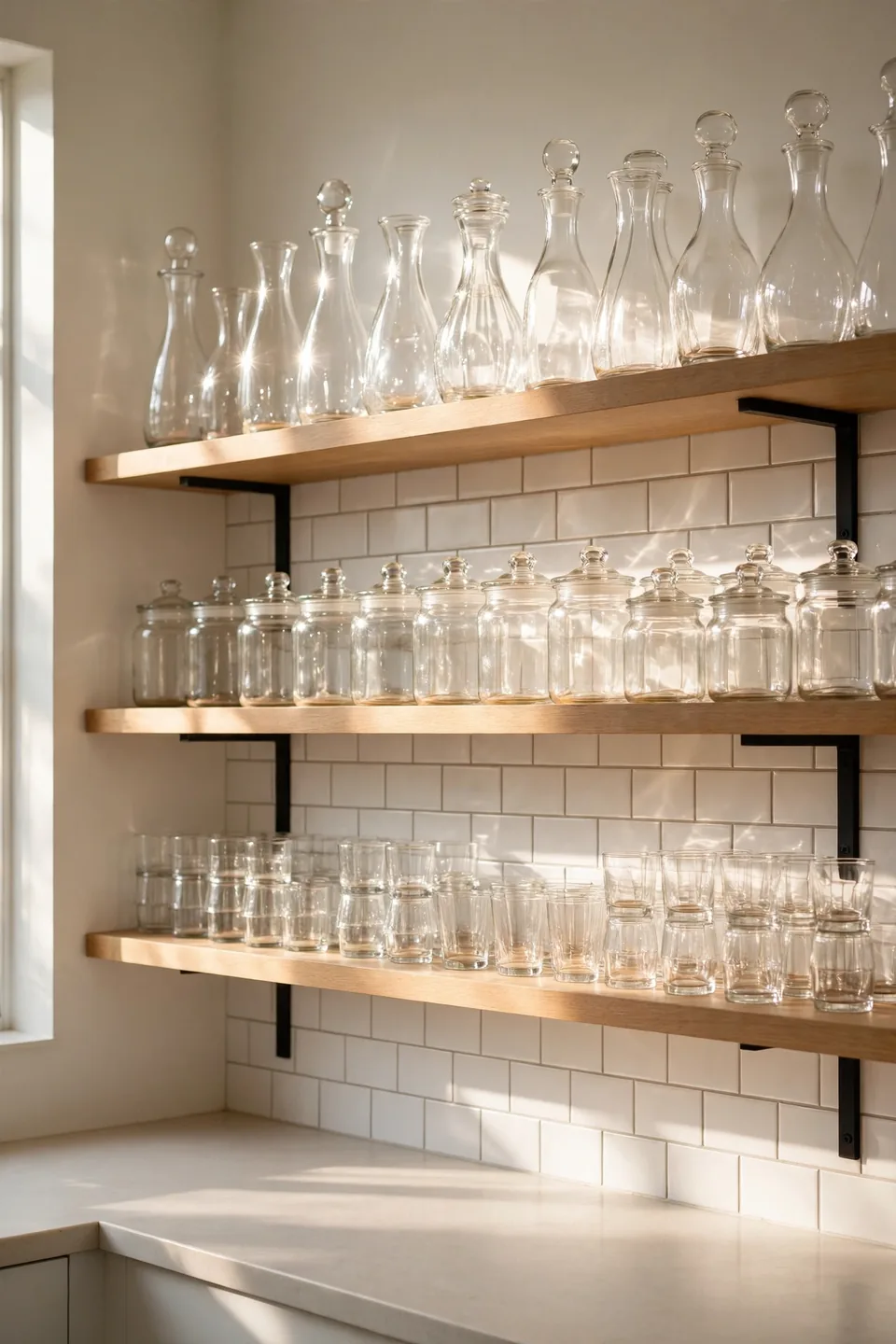 Clear Glass Rows