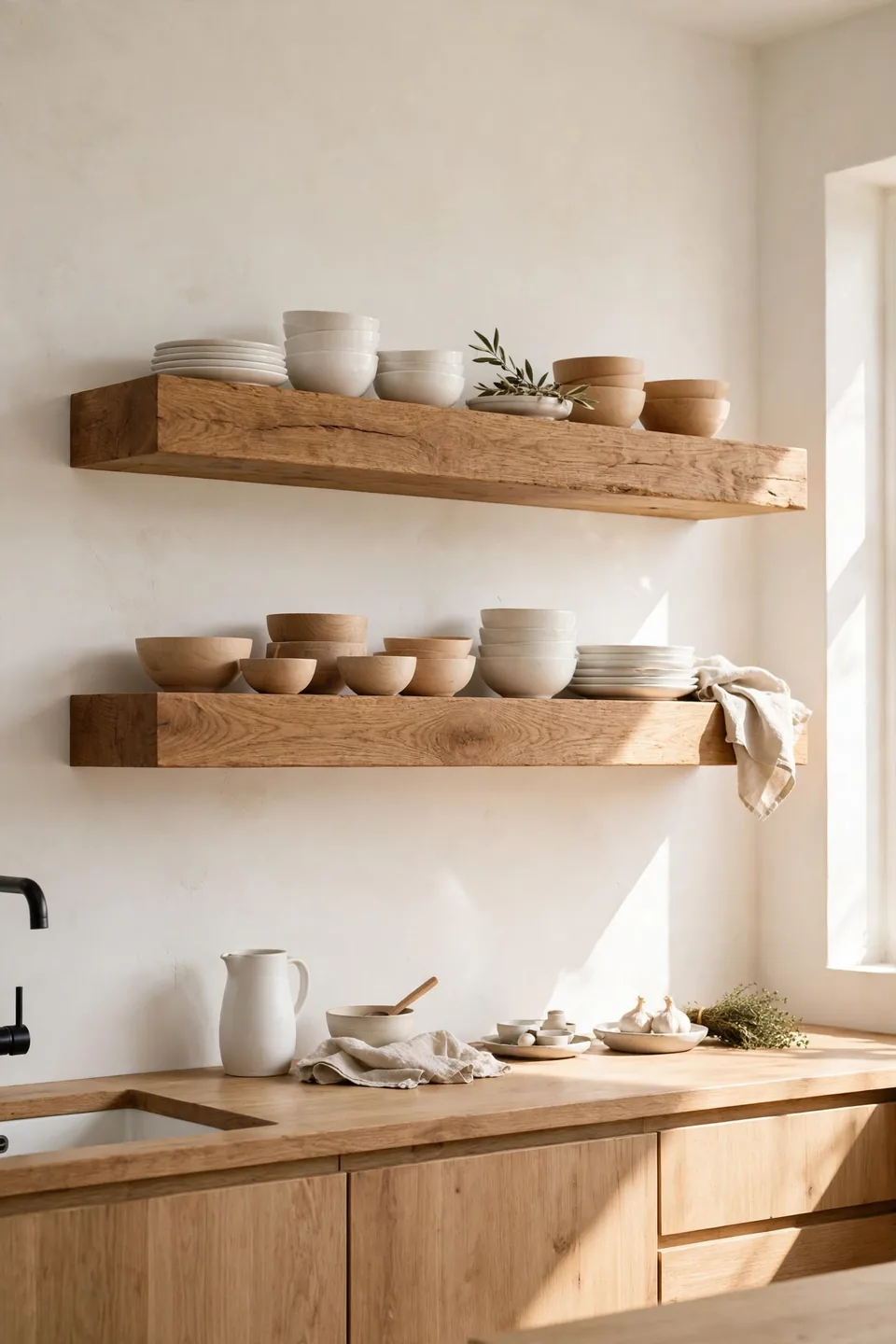 Floating Oak Beams
