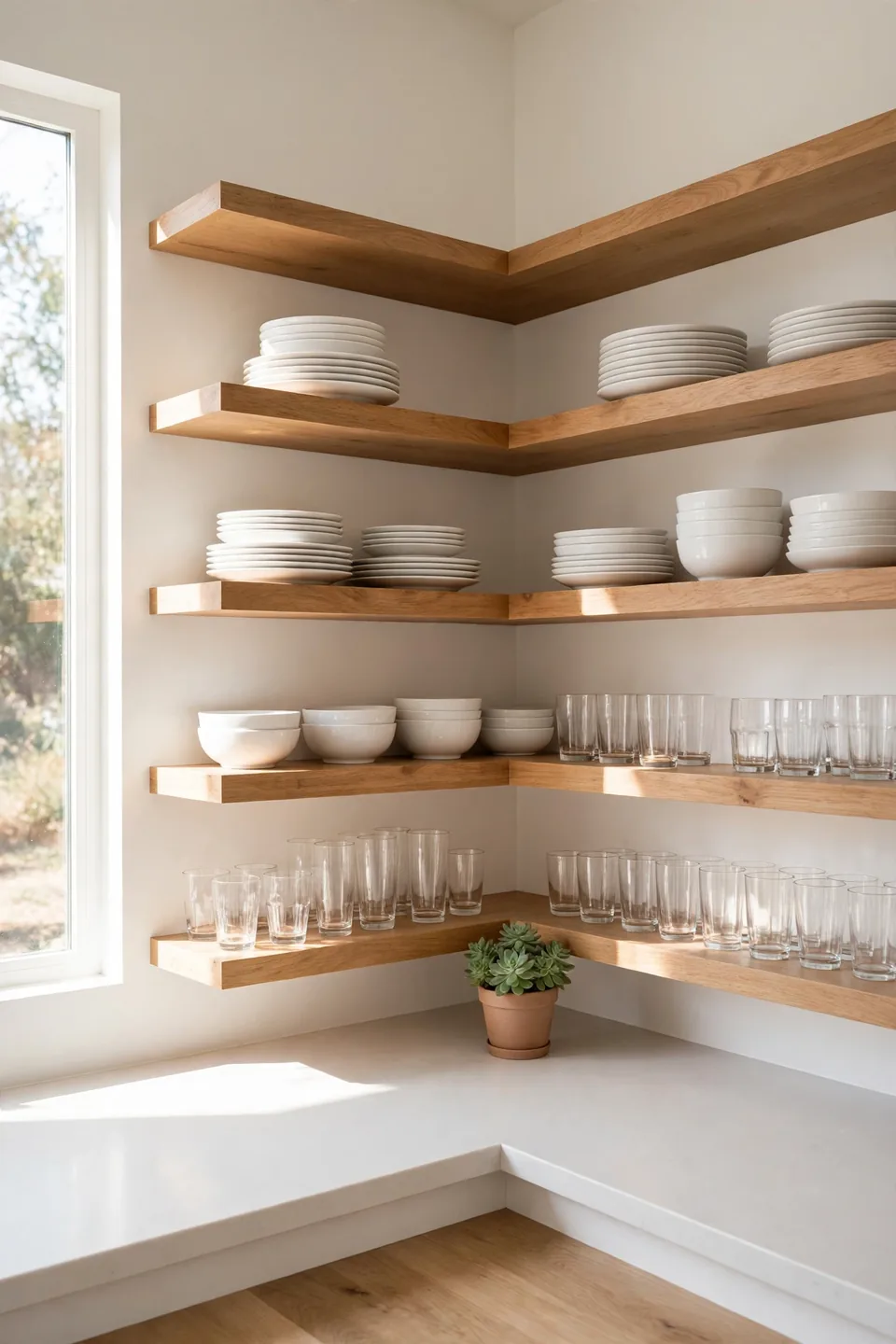 Open Corner Shelves