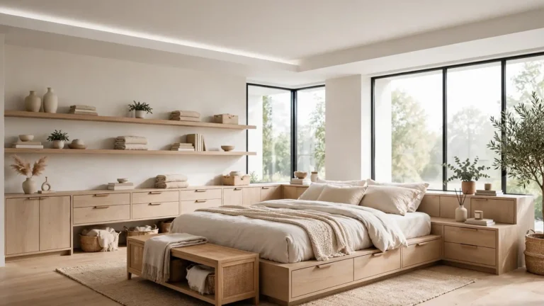 low ceiling bedroom storage ideas