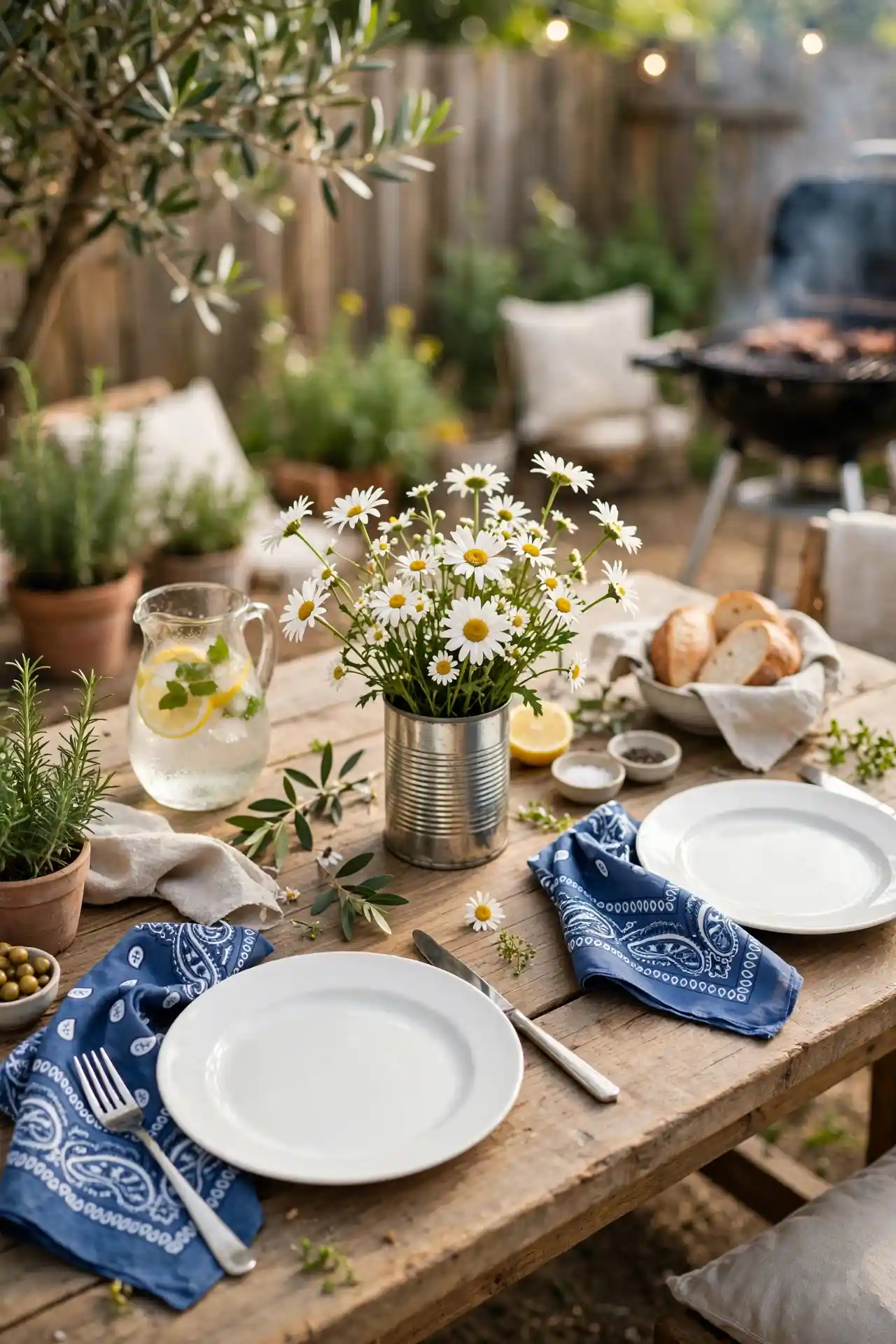 Blue Bandana Table
