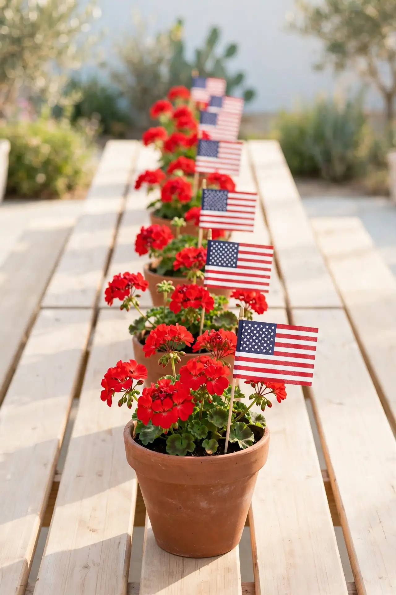 Potted Geranium Row