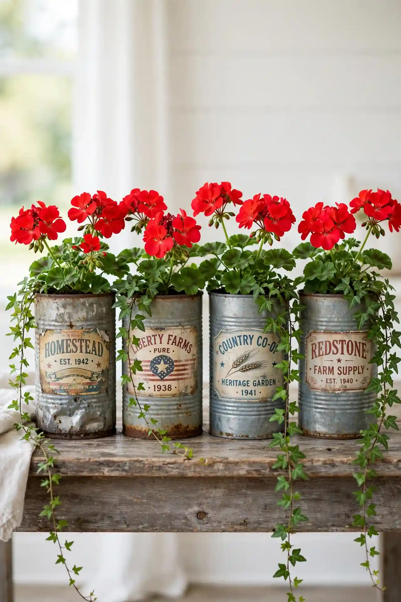 Vintage Tin Planters