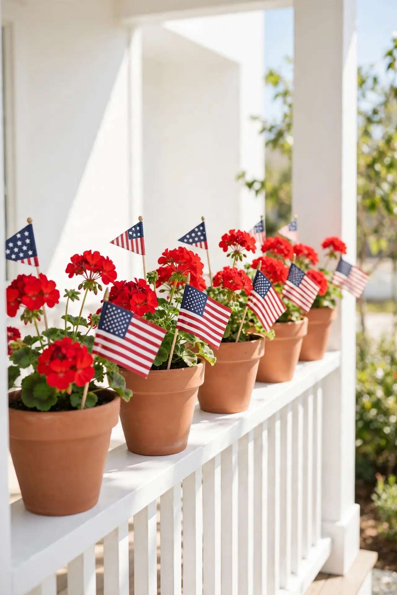 Potted Geranium Row