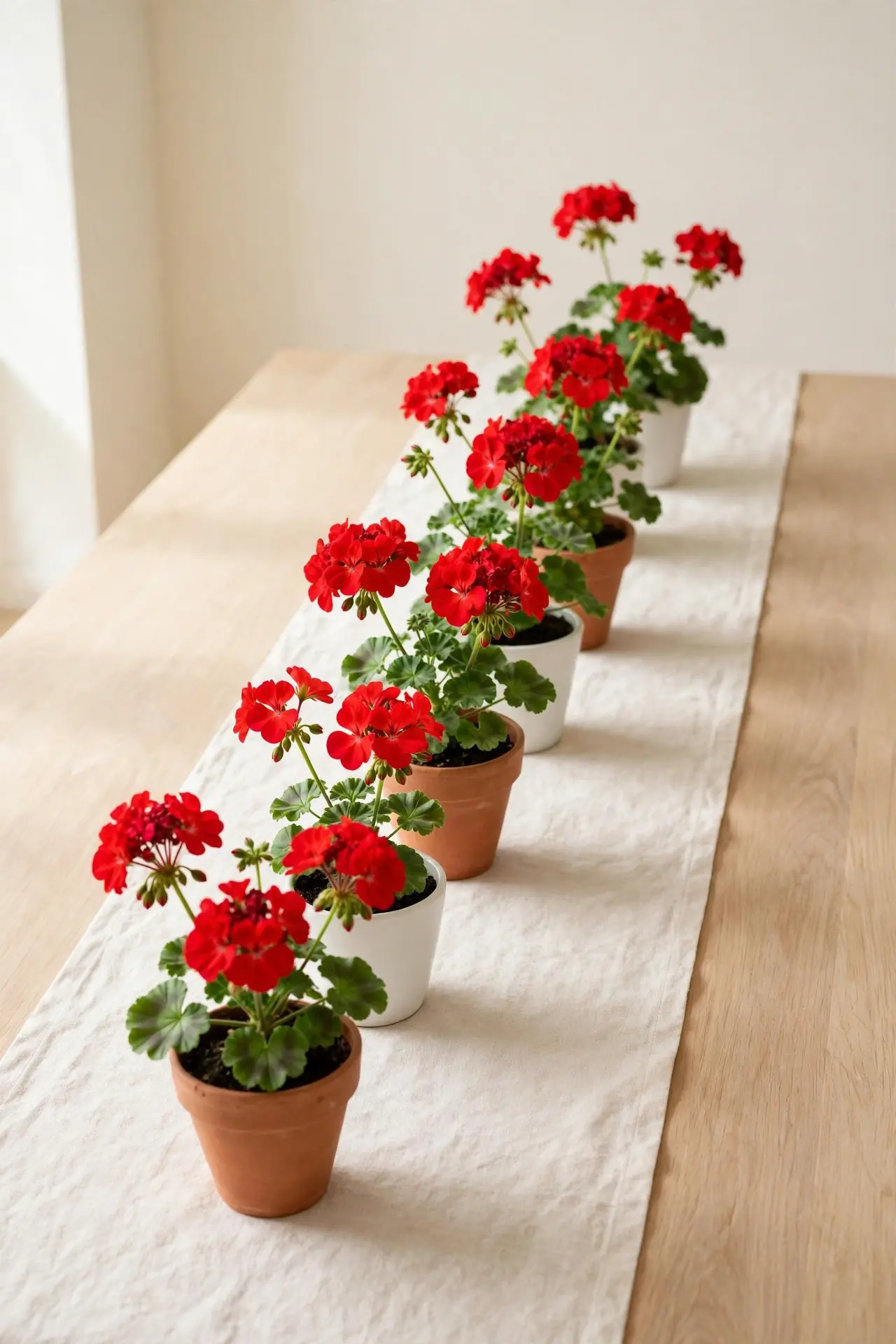 Red Geranium Pots
