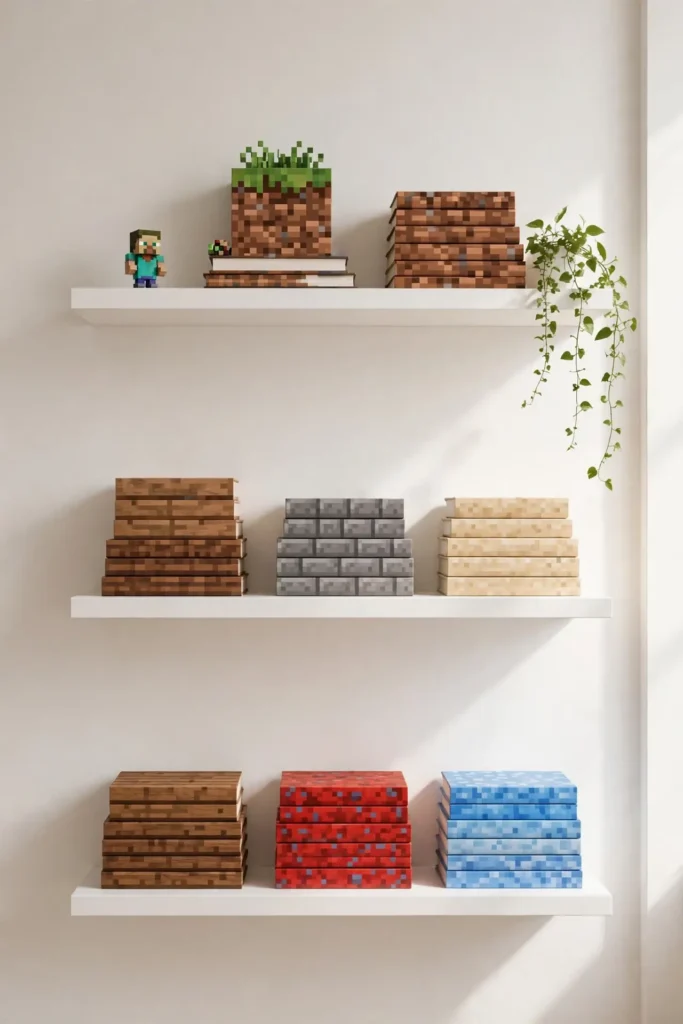 Blocky Floating Bookshelves