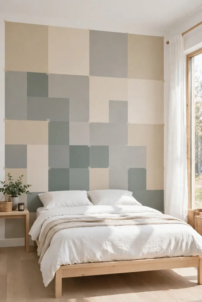 Pixel Block Accent Wall minecraft bedroom ideas