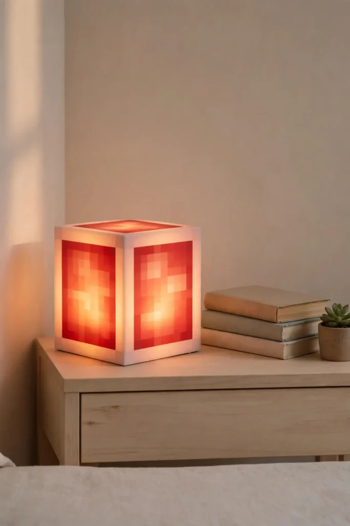 Redstone Lamp Nightstand Setup