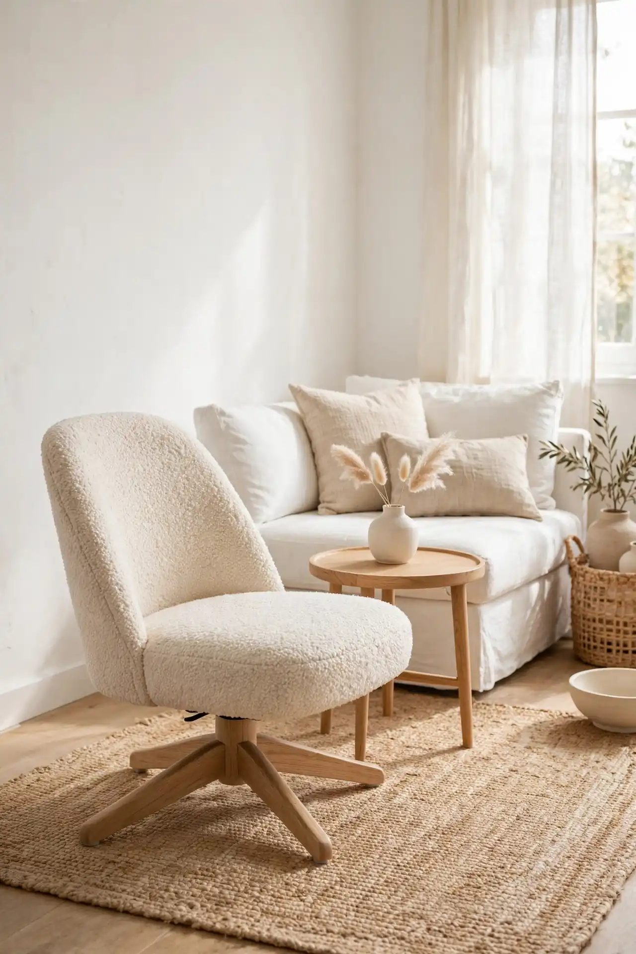 Boucle Swivel Chair