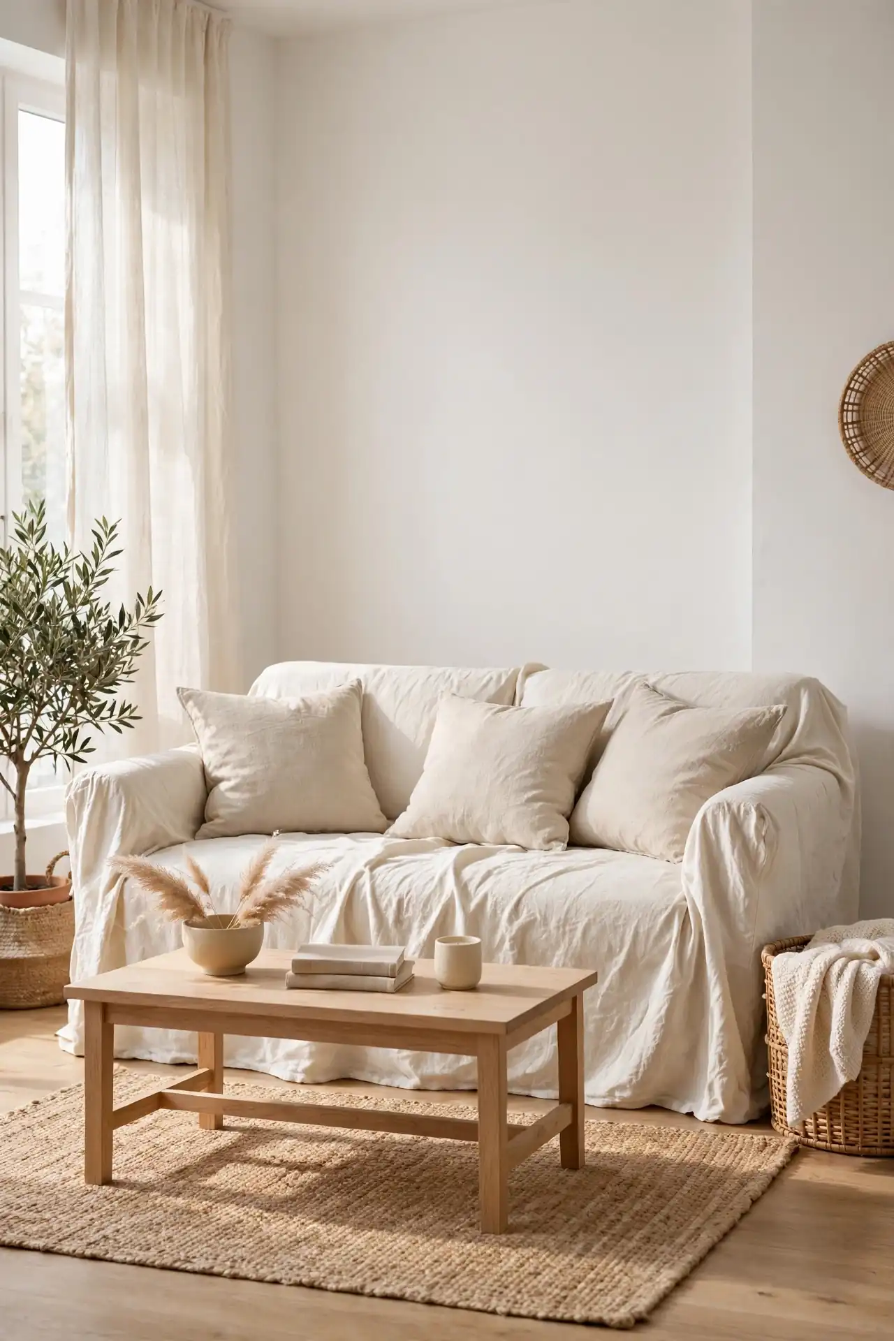 Linen Slipcovered Sofa
