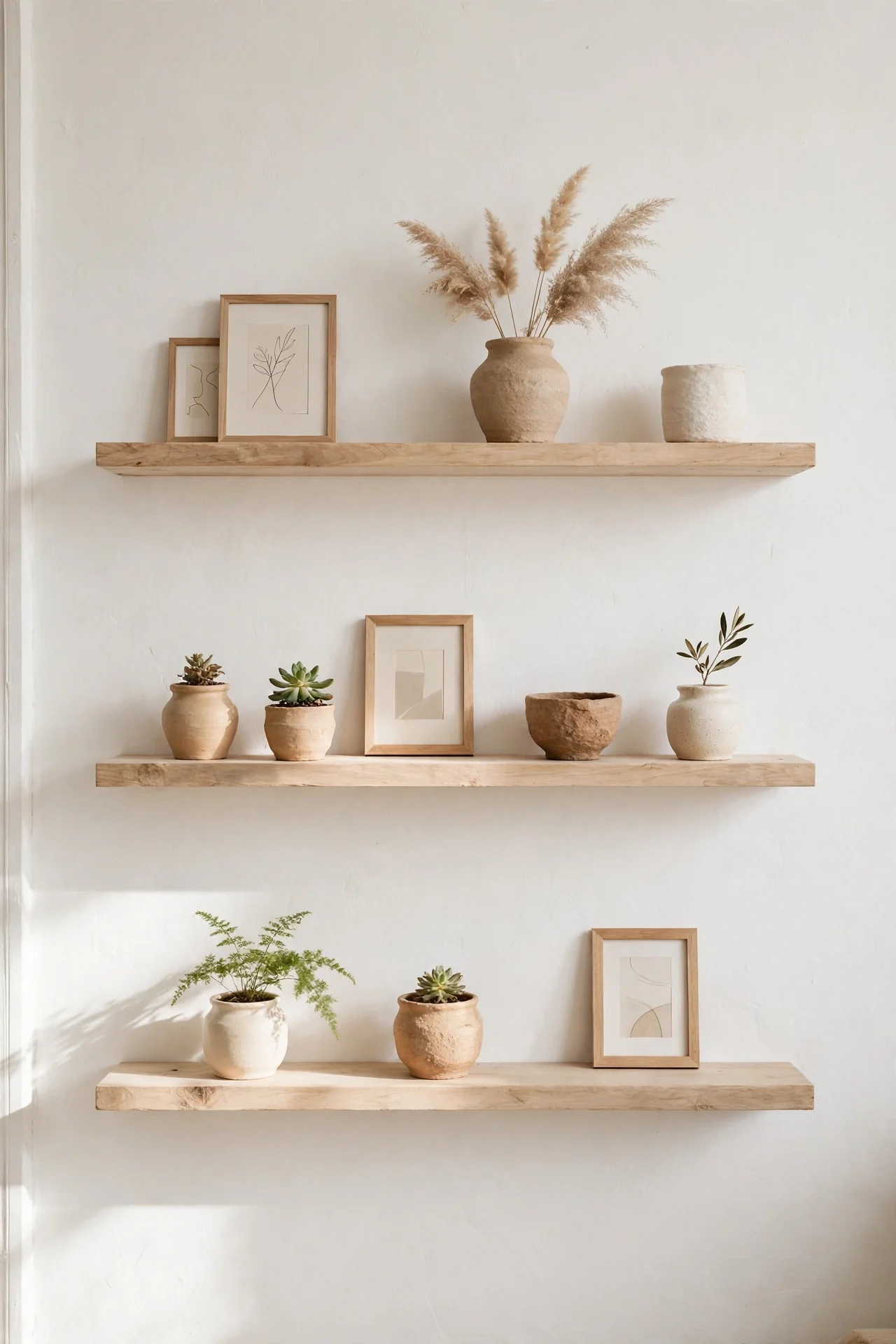 Raw Wood Shelves