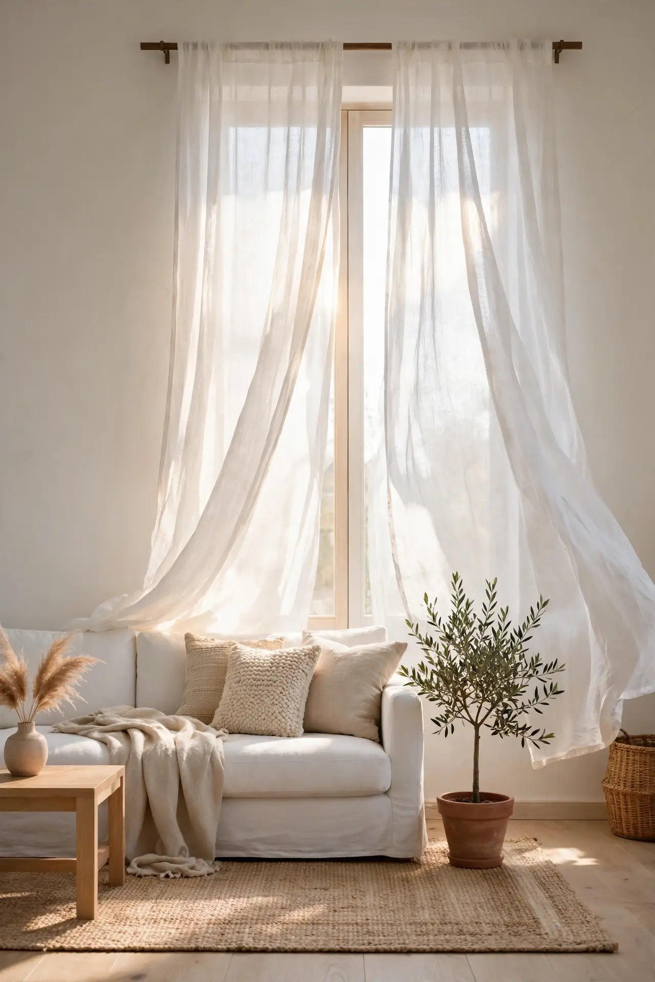Sheer White Curtains