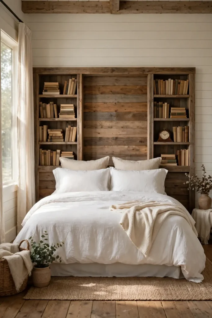 Farmhouse Headboard Shelves