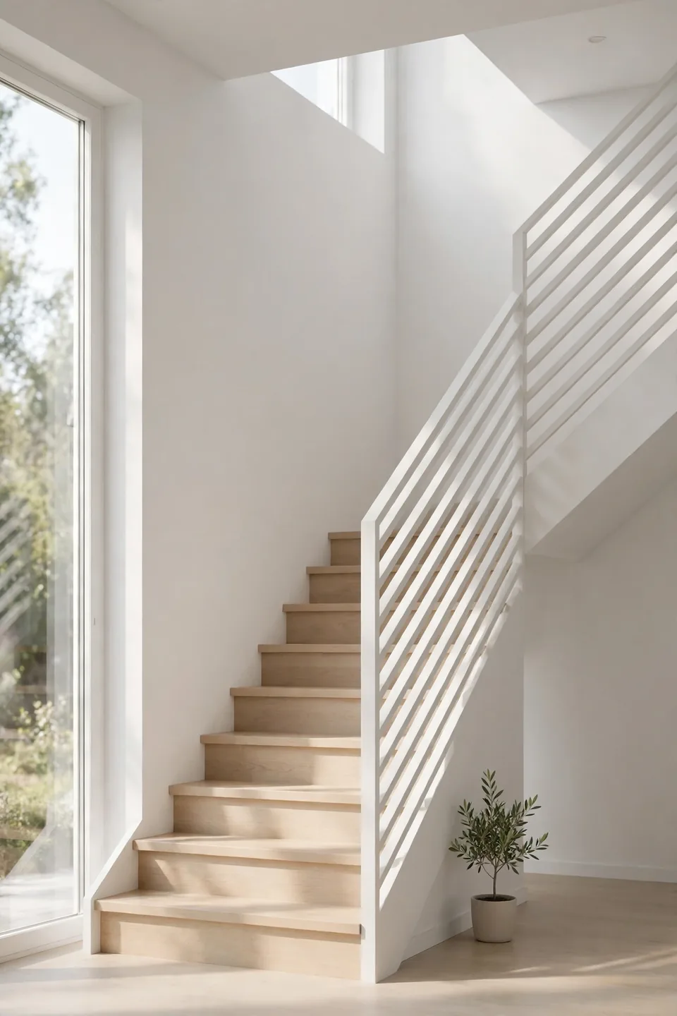 White Horizontal Slats