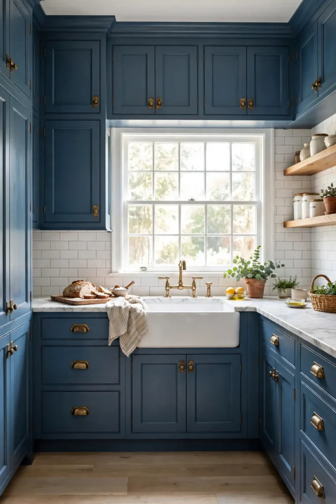 Classic moody blue kitchen cabinet ideas