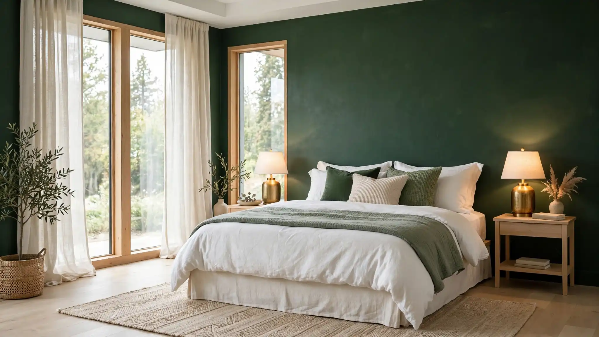 moody green bedrooms