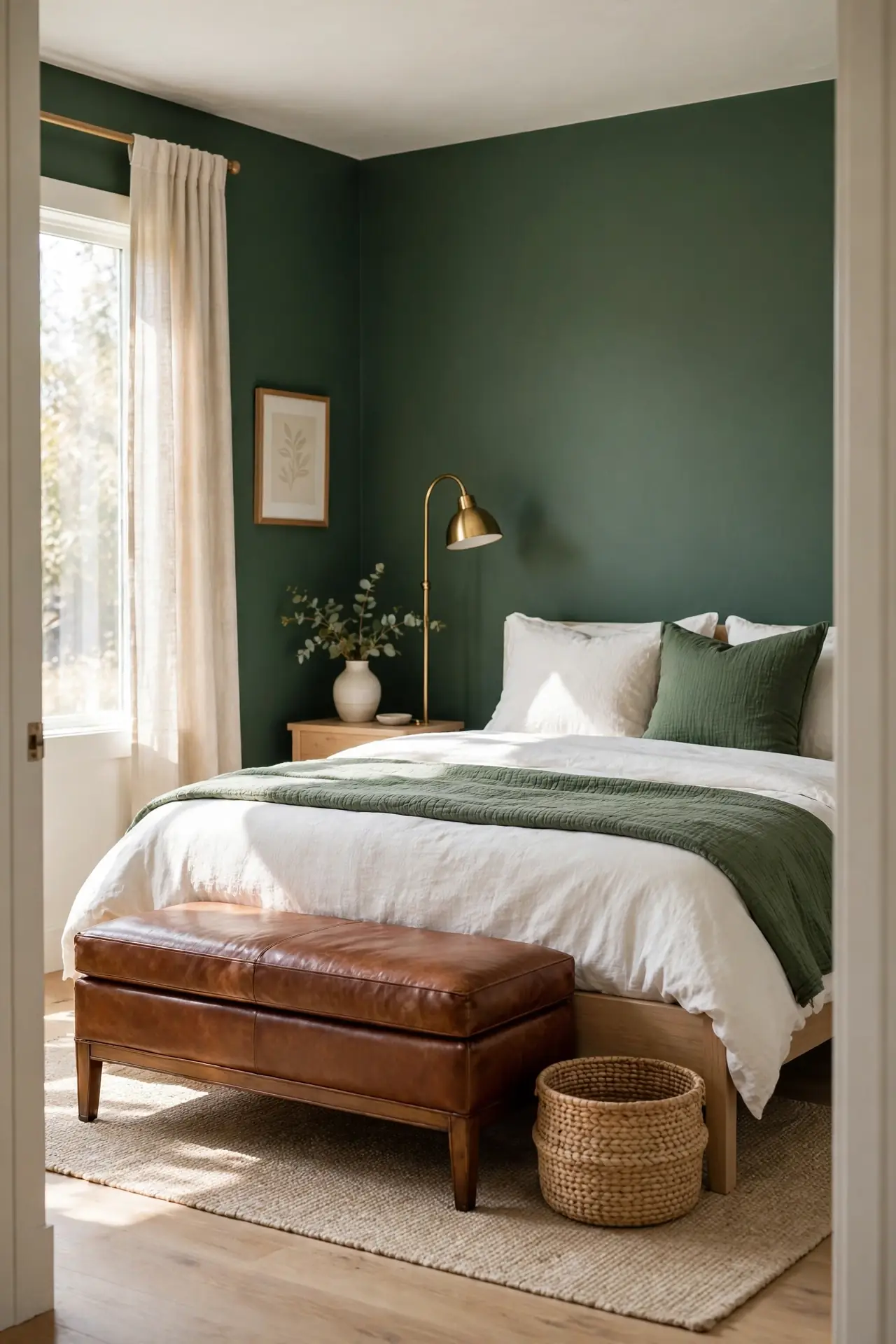 Leather Bench Accent
