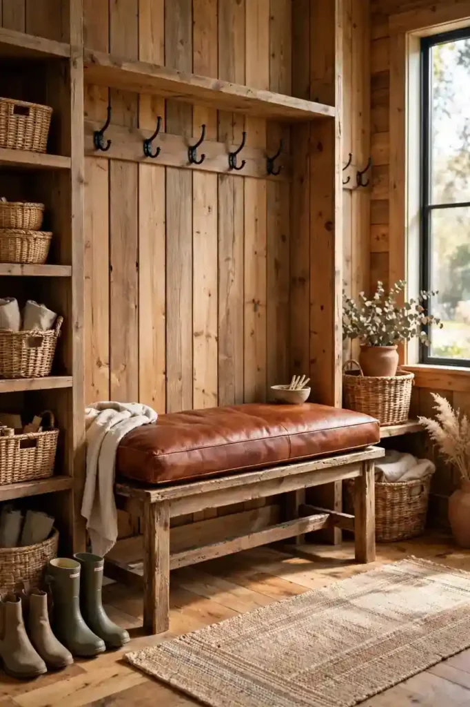 Leather Cushion Bench